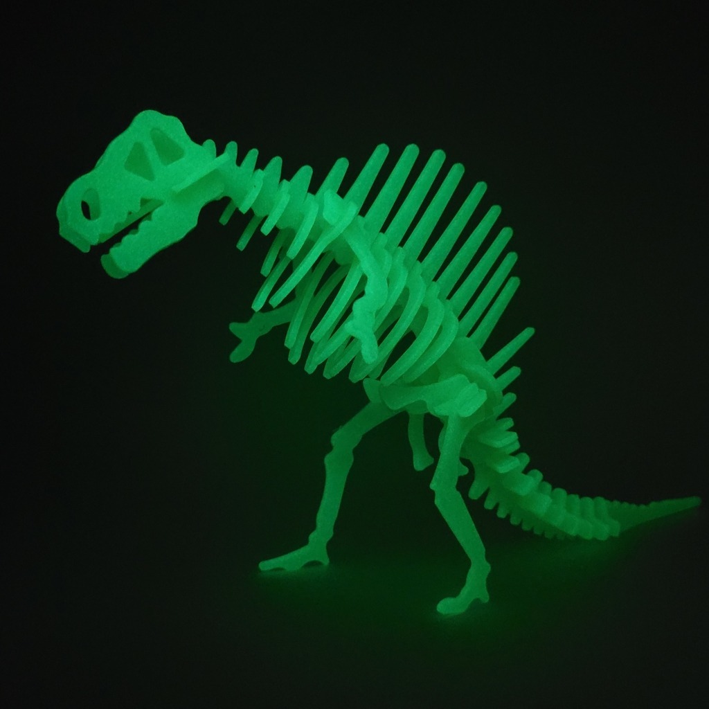 Kit Dinossauro Esqueleto Brilha no Escuro 7 Peças – Brinquedo Educativo Infantil Fluorescente