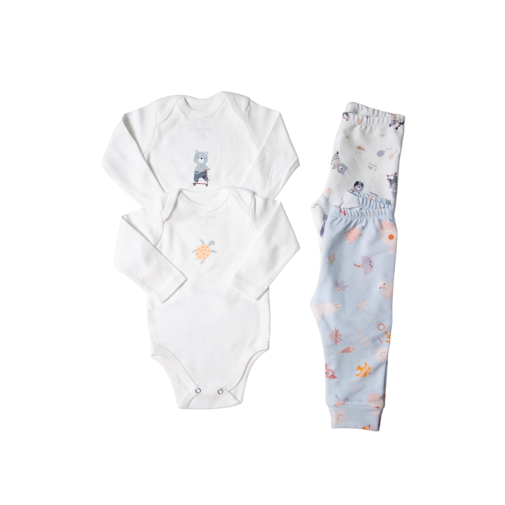 Kit 4 Peças - Conjunto Tartaruga e Ursinho Patinete em Oferta na Shopee