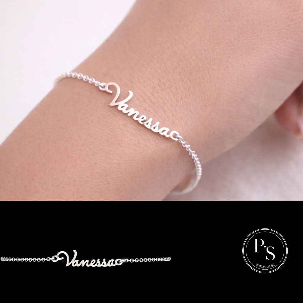 Pulseira Manuscrito Com Elo Português - Prata 925 Legítima. em Oferta na Shopee