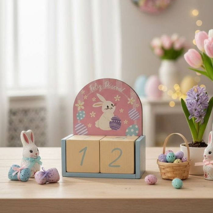 Mini Calendário De Mesa Feliz Páscoa MDN0042 em Oferta na Shopee