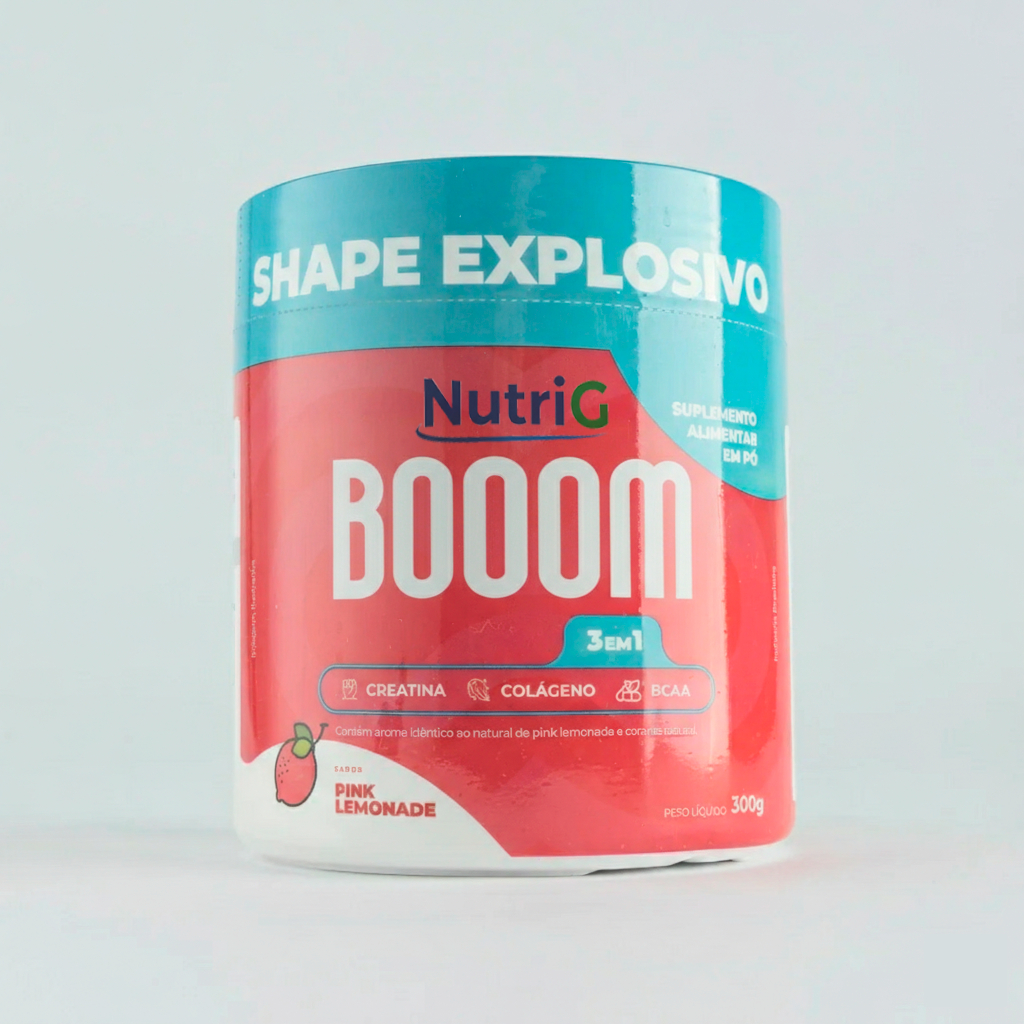 Creatina Big Monohidratada Boom -3 Em 1 C/colágeno E Bcaa Sabor Pink Lemonade