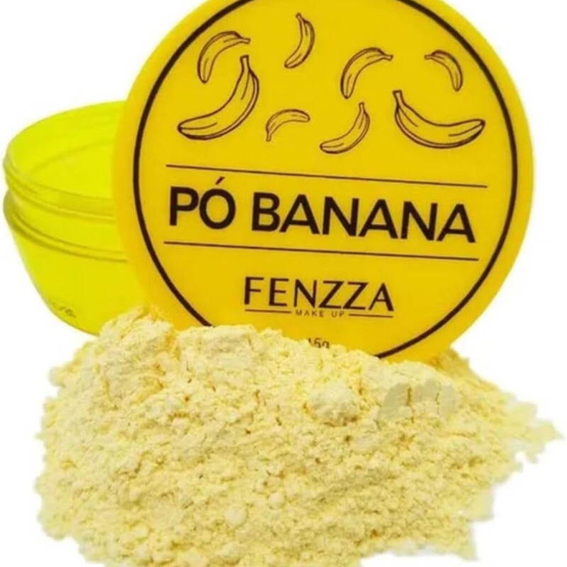 Pó Banana Fenzza 15g Original Selador Facial Matte Controle de Oleosidade Maquiagem Profissional poucas unidades