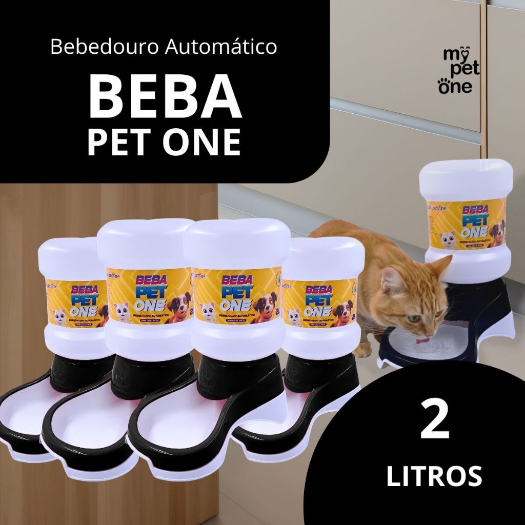 Kit 4 Bebedouro Automático Beba Pet One Preto - Galão 2 Litros em Oferta na Shopee