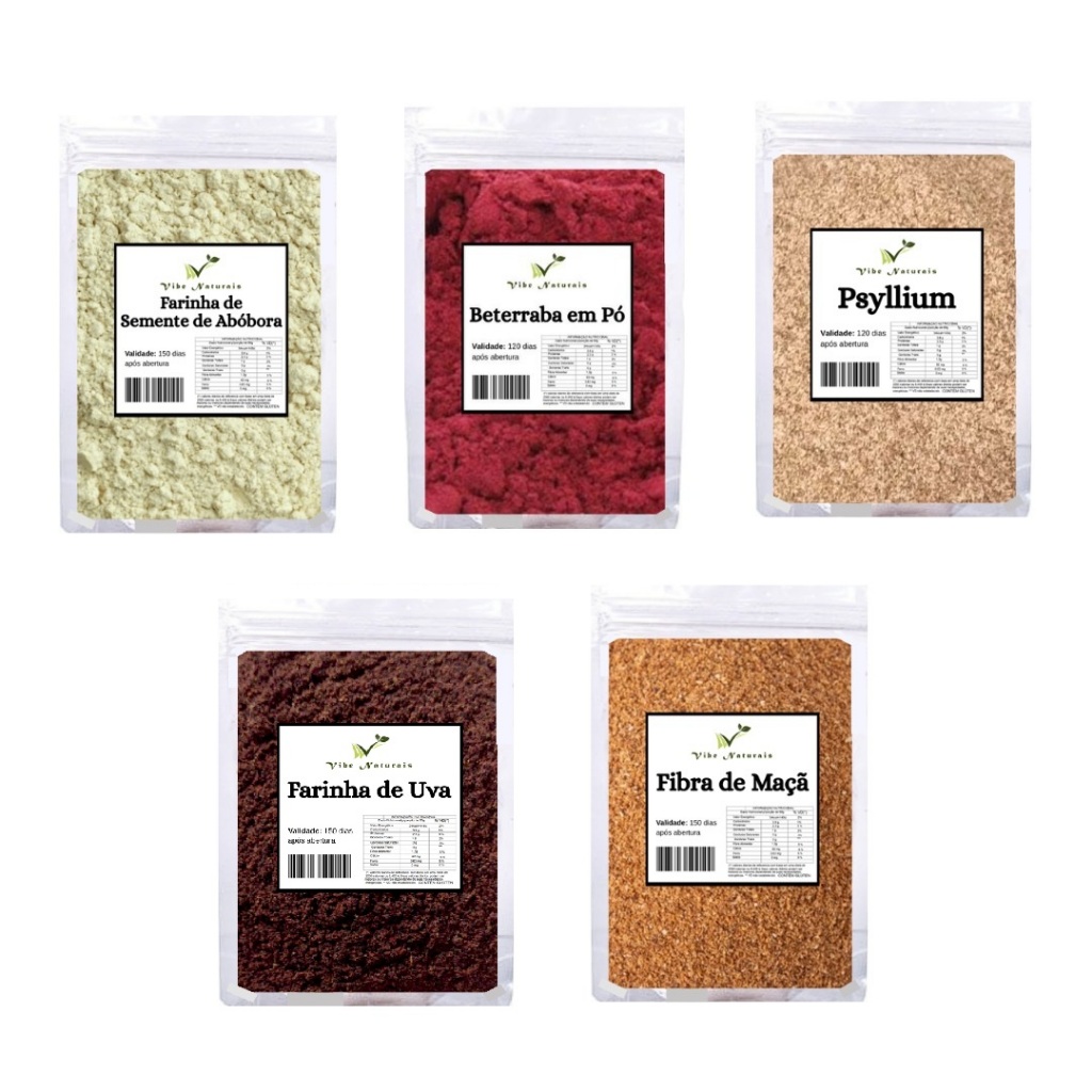Farinha de Uva, Psyllium, Fibra Da Maçã, Farinha Semente Abobora, Beterraba em Pó em Oferta na Shopee