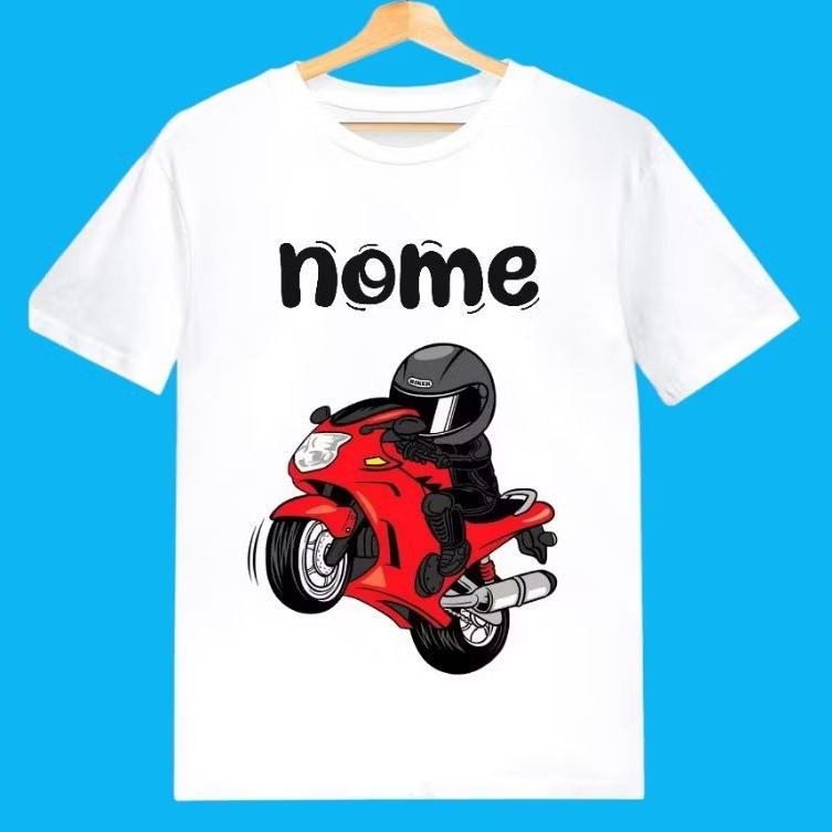 Camisa Camiseta Moto Motoqueiro Camisa Infantil Com Nome