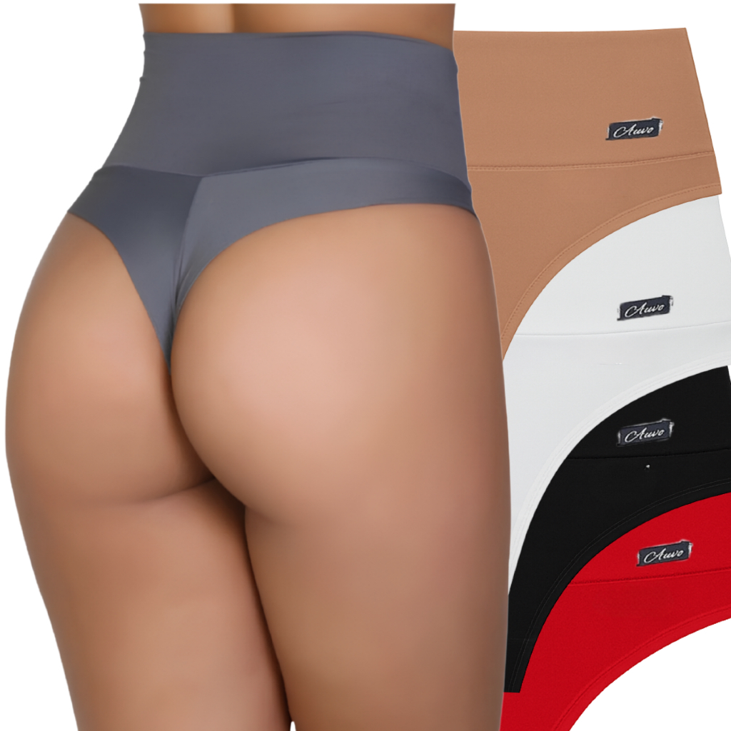 5 ou 10 Lindas Cintas Calcinhas Modeladora Cós Alto Fio Duplo Kit Lingerie
