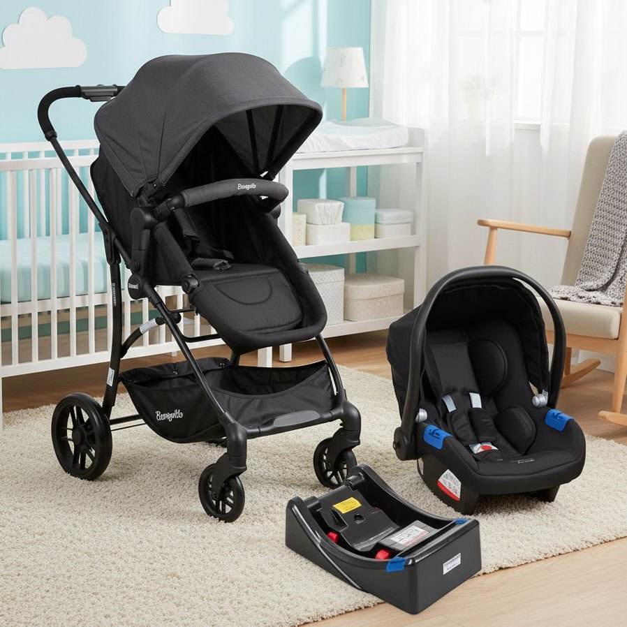Carrinho de Bebê Burigotto Convert Berço Moisés e Passeio Até 15kg