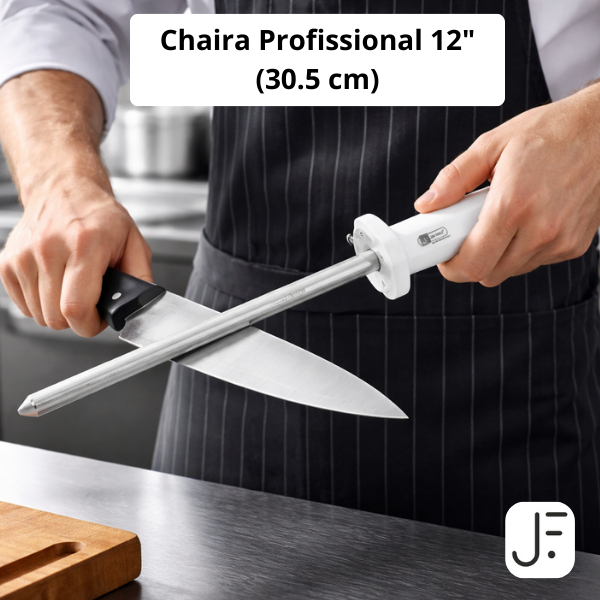Chaira Profissional Branca 12 Polegadas Afiador Facas Aço Inox Açougue Chef Cozinha em Oferta na Shopee