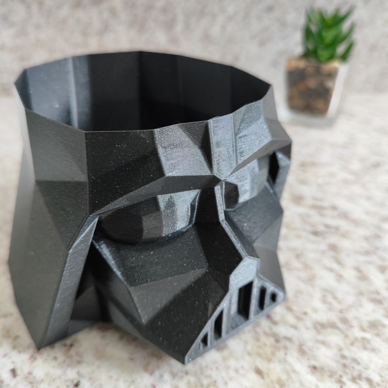 Porta Objeto Vaso Suculenta Ultraleve Delicado Capacete Darth Vader Starwars Geometrico Decorativo Ambientes Internos