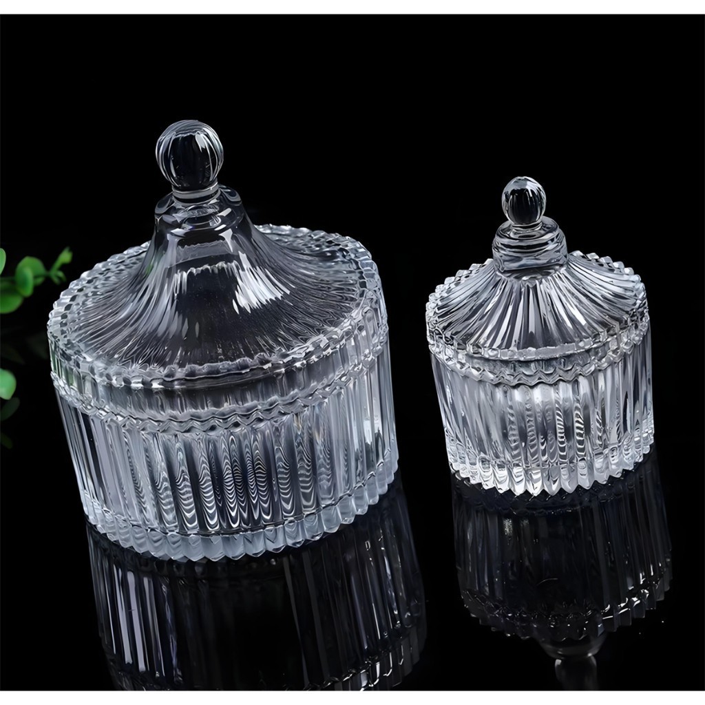 Bomboniere de Vidro Cristal 500 ML E Bomboniere 80 ML Porta Doces Decorativa Utilidades