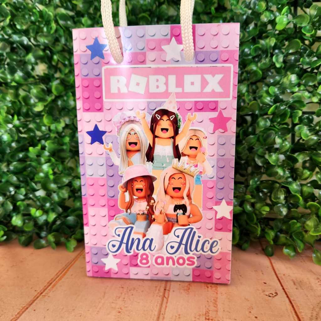 Sacolinha Surpresa Personalizada Roblox Menina - Lembrancinha Festa Infantil Aniversário
