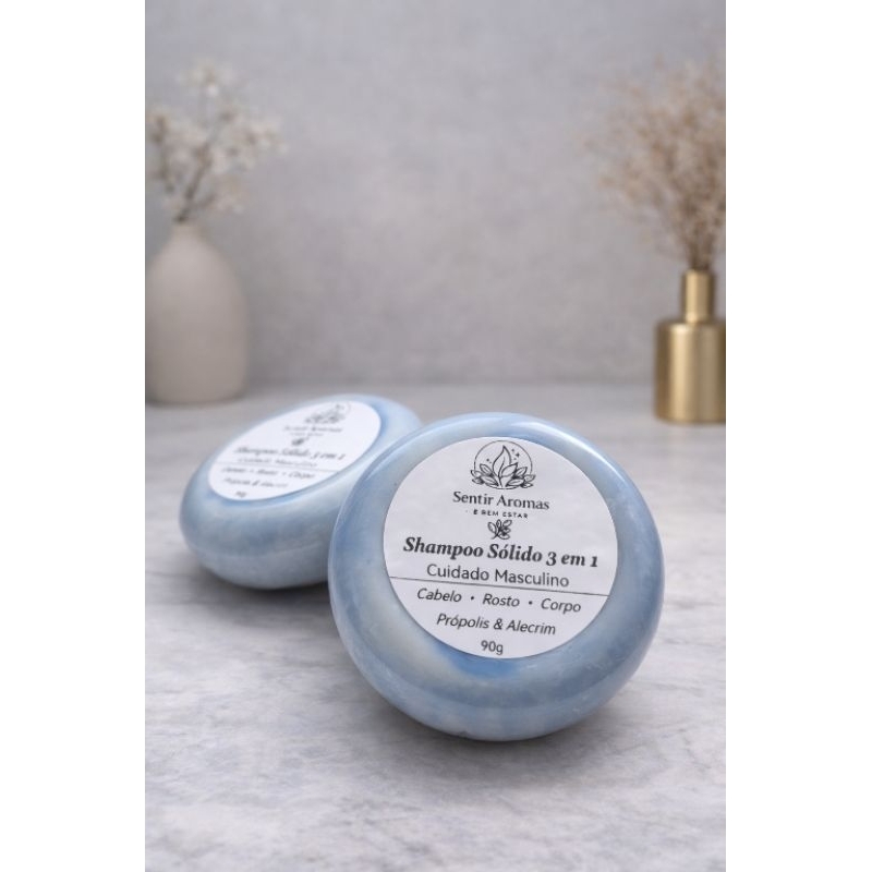 Shampoo Sólido 3 em 1 - Cuidado Masculino