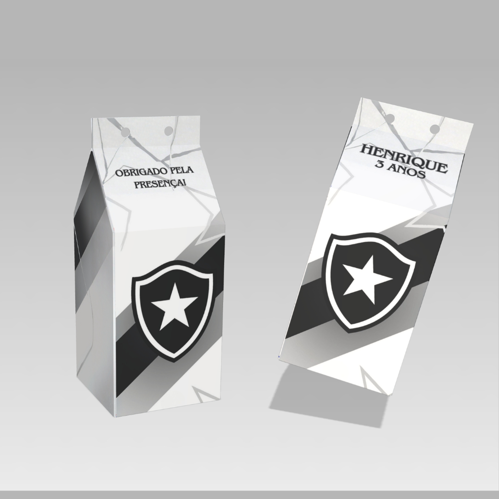 Caixinha MILK Lembrancinha Sacolinha Personalizada Botafogo