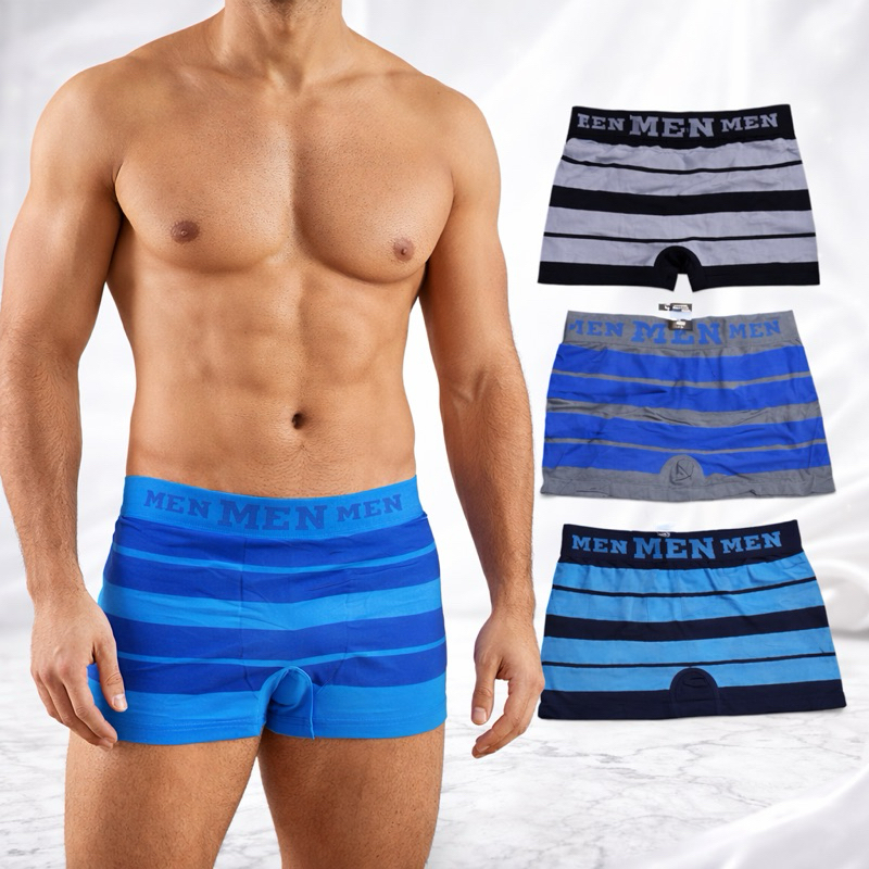 Kit com 3 Cuecas Boxer Masculina Microfibra Confortável Sem Costura