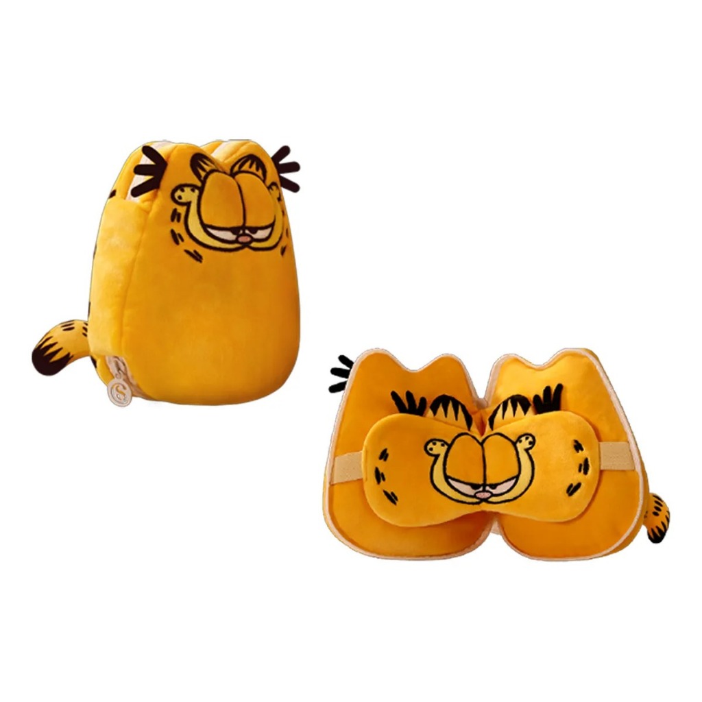 Tapa Olho E Travesseiro Garfield Cacau Show Amarelo
