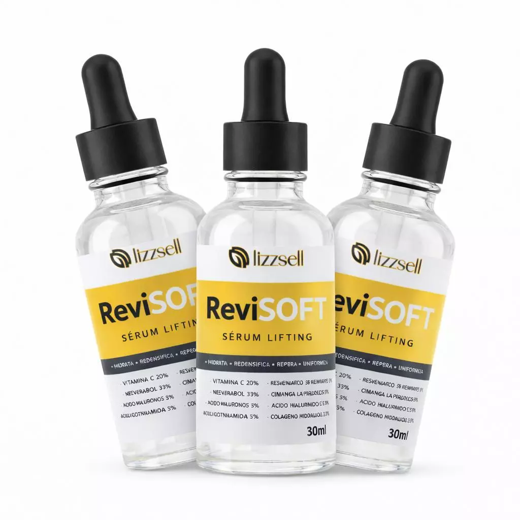 3 ReviSoft Serum Facial Vitamina C e Acido Hialuronico