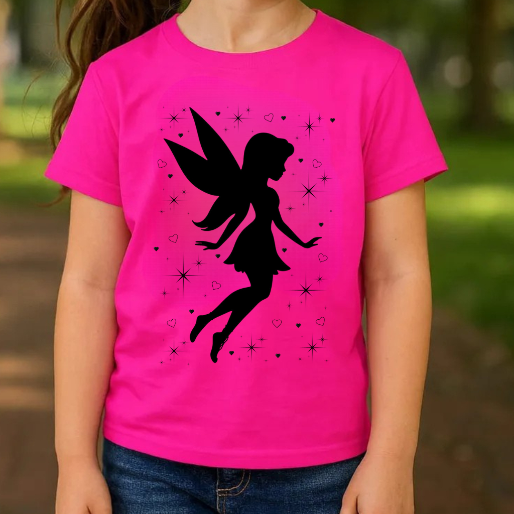 CAMISETA CAMISA BLUSA TSHIRT ESTAMPADA FADA TENDENCIA EM ALTA CONFORTAVEL  MODA INFANTIL JUVENIL