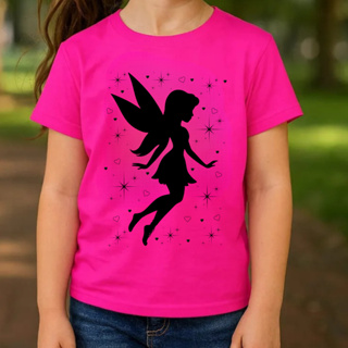 CAMISETA CAMISA BLUSA TSHIRT ESTAMPADA FADA TENDENCIA EM ALTA CONFORTAVEL  MODA INFANTIL JUVENIL em Oferta na Shopee