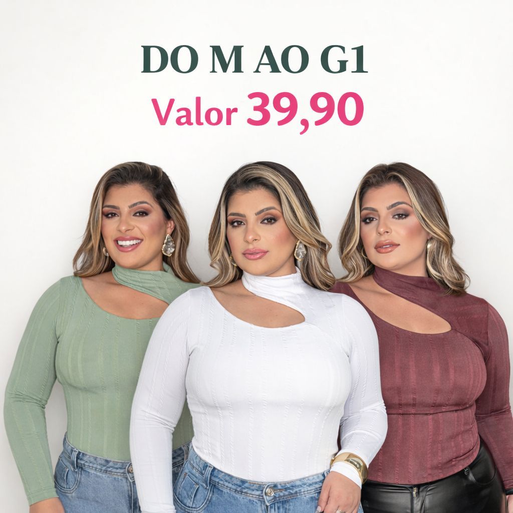 Blusinha Feminina Plus Size Manga Longa Inverno Elegante Estilosa e Confortável para o Frio Moda Plus