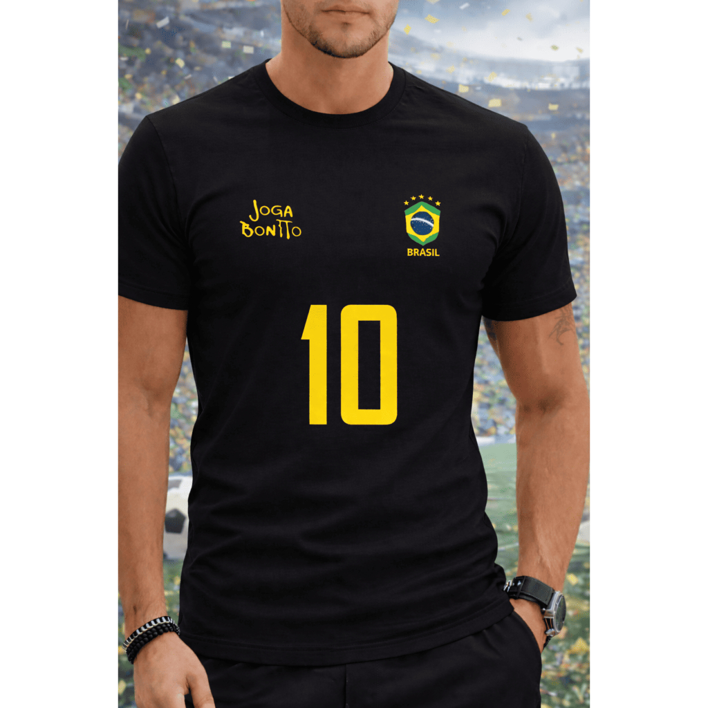 Camisa Blusa Camiseta Masculina Brasil Joga Bonito T-Shirt 100% Algodão Casual e Esportiva. 1019
