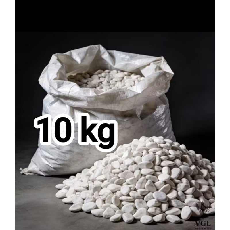 Seixo Branco Dolomita Pedra Branca Para Jardim Vaso 10kg Natural Jardinagem Canteiro Caminho em Oferta na Shopee