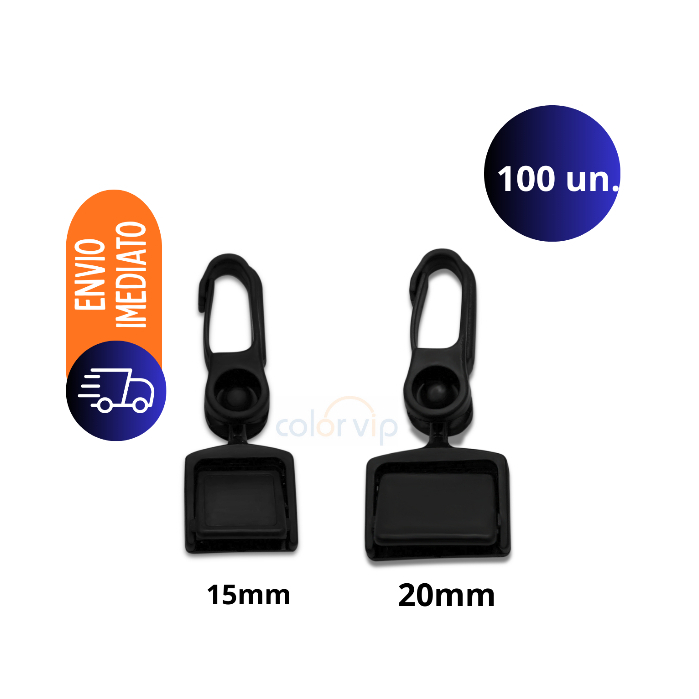 100 Mosquetes  Plástico Com Engate Para Cordão 15mm e 20mm em Oferta na Shopee