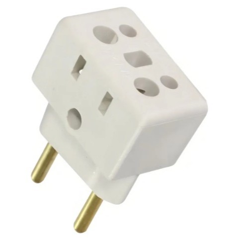Adaptador Pino Latão Universal Benjamin Tomada 10A/20A