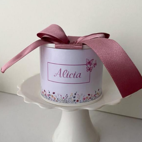 Kit Tubolatas Personalizadas 5x6  jardim borboleta Lembrancinha Maternidade Chá de Bebê Aniversário