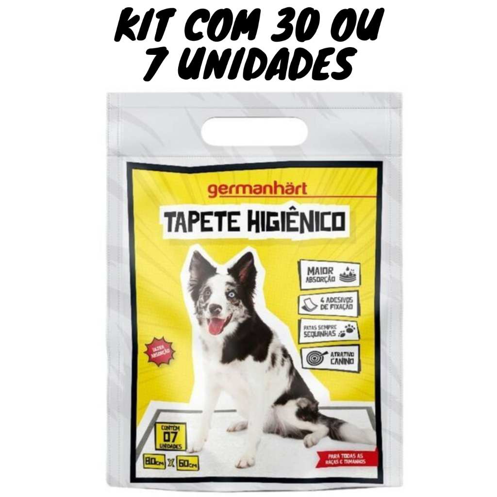 Kit Tapete Higienico 6 Camadas Gel Importado 30 Unidades Premium 7 Unidades Pet Cachorro Gato Animal