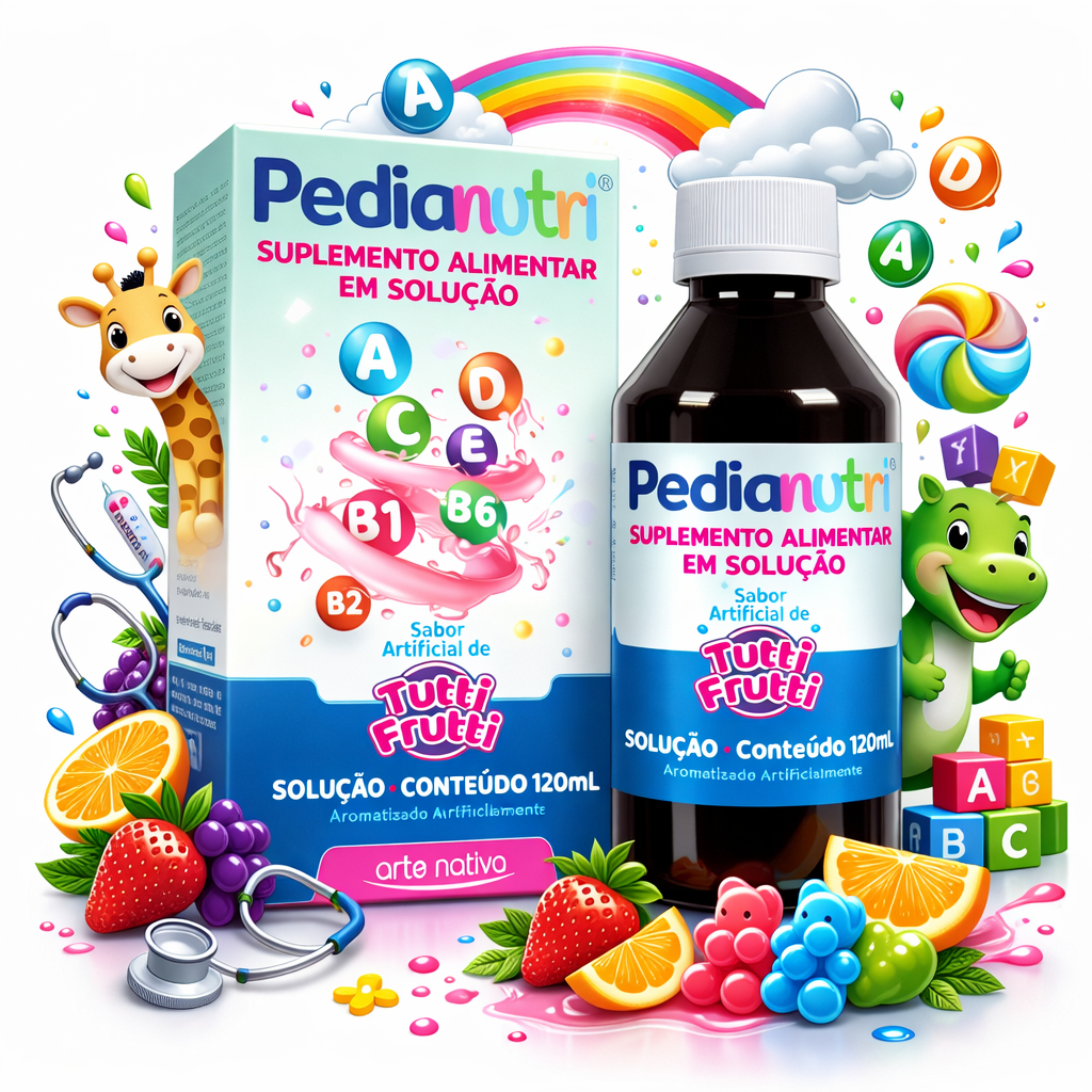 Pedianutri Vitaminas A, B1, B2, B3, B5, B6, B7, B9, C, D e E com 120ml - Arte Nativa