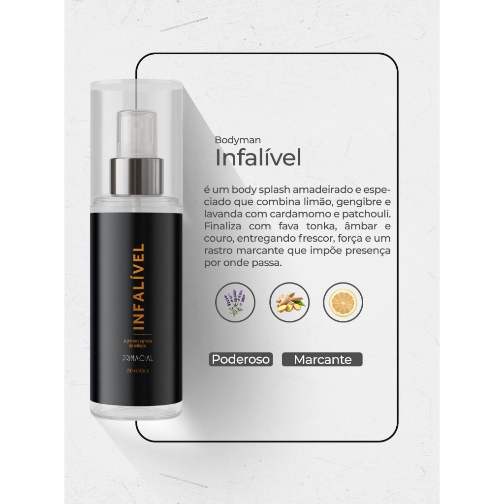Body Splash Masculino Infalível 200ml by Primacial
