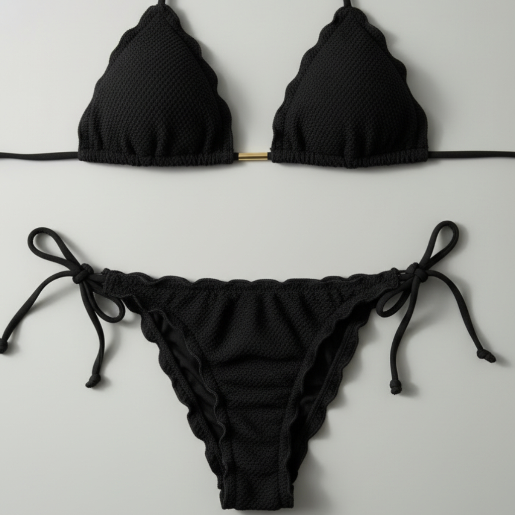 Conjunto Biquini Cortininha Feminino Empina Bumbum Com Bojo Removível Amarração Lateral Verão 2026 em Oferta na Shopee