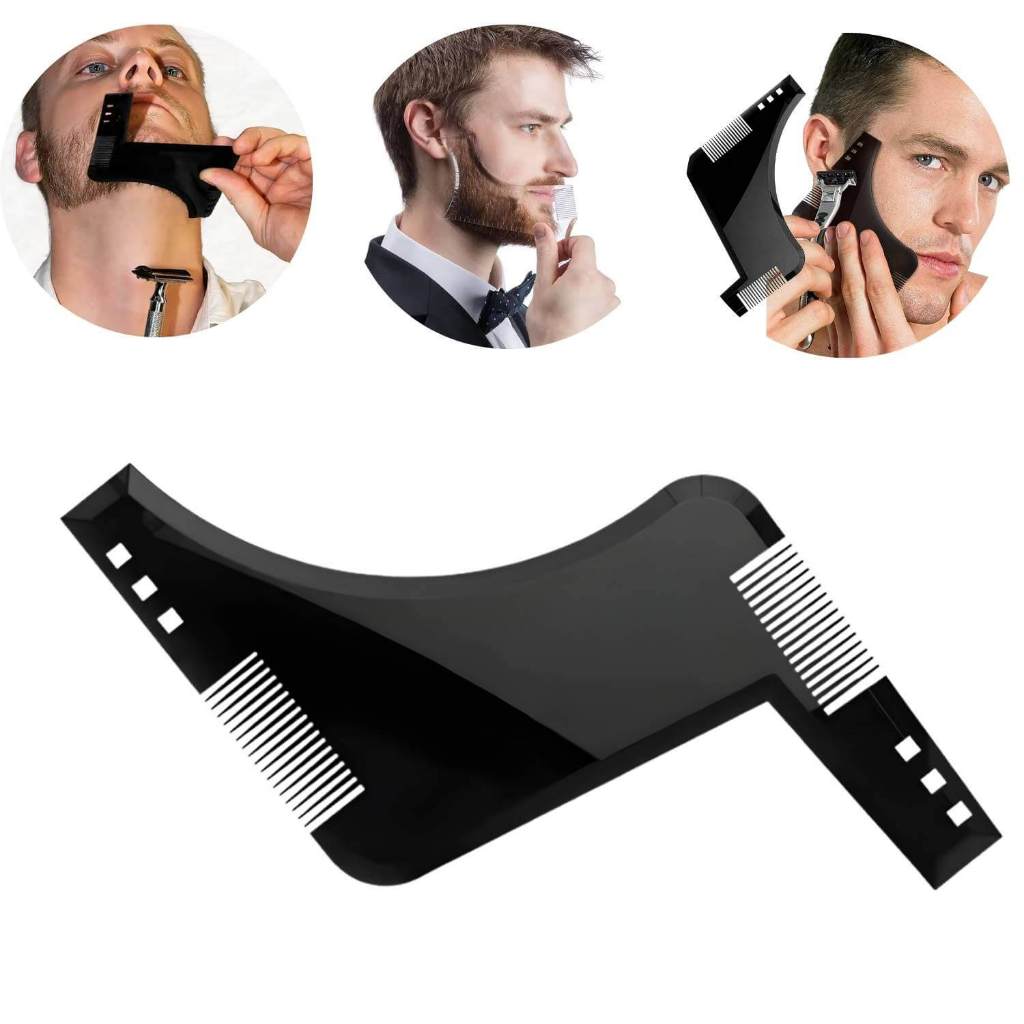 Pente Régua Para Barba Alinhador Modelador Corte Barba Bigode Costeleta Profissional