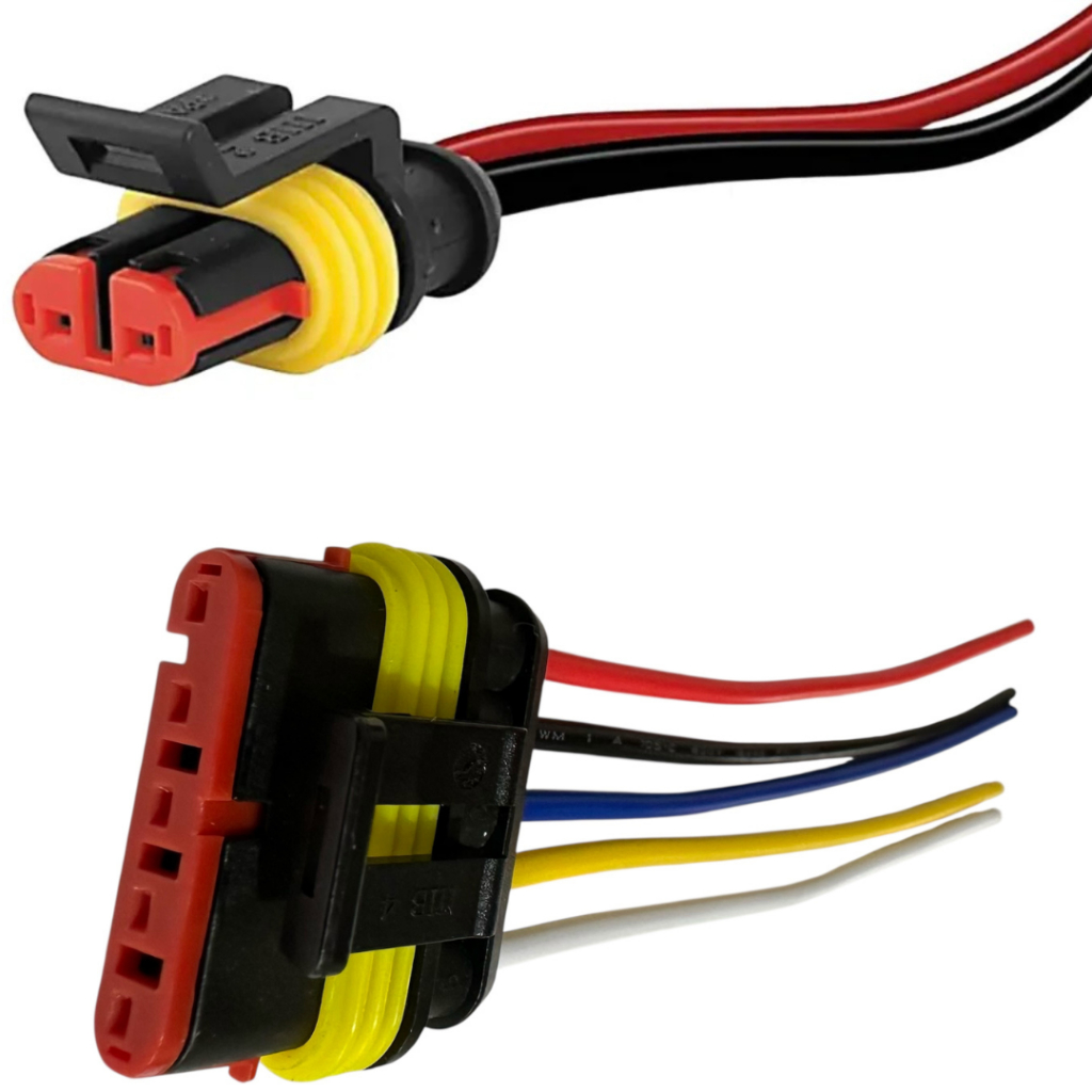 Chicote Plug 5 Vias ou 2 Vias Lanterna Traseira Led Carreta Randon Guerra Carro Caminhão