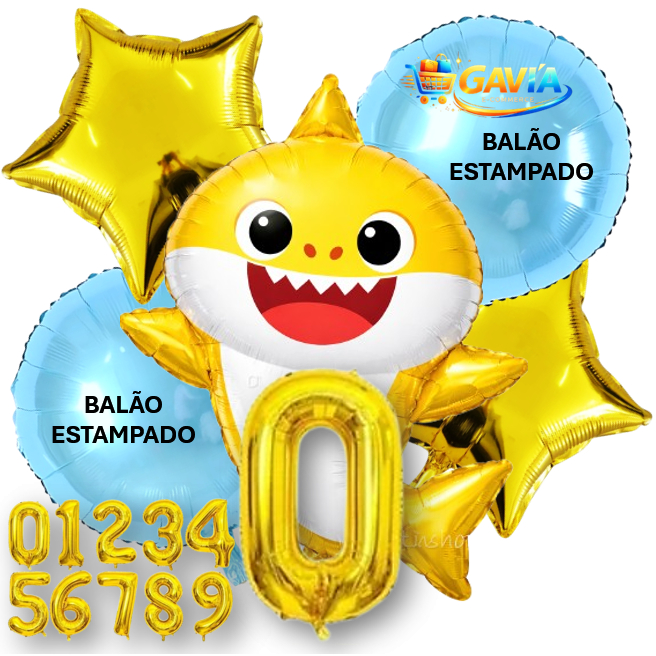 Kit 6 Balão Tubarão Festa Infantil Aniversário Decoração Tema Oceano em Oferta na Shopee