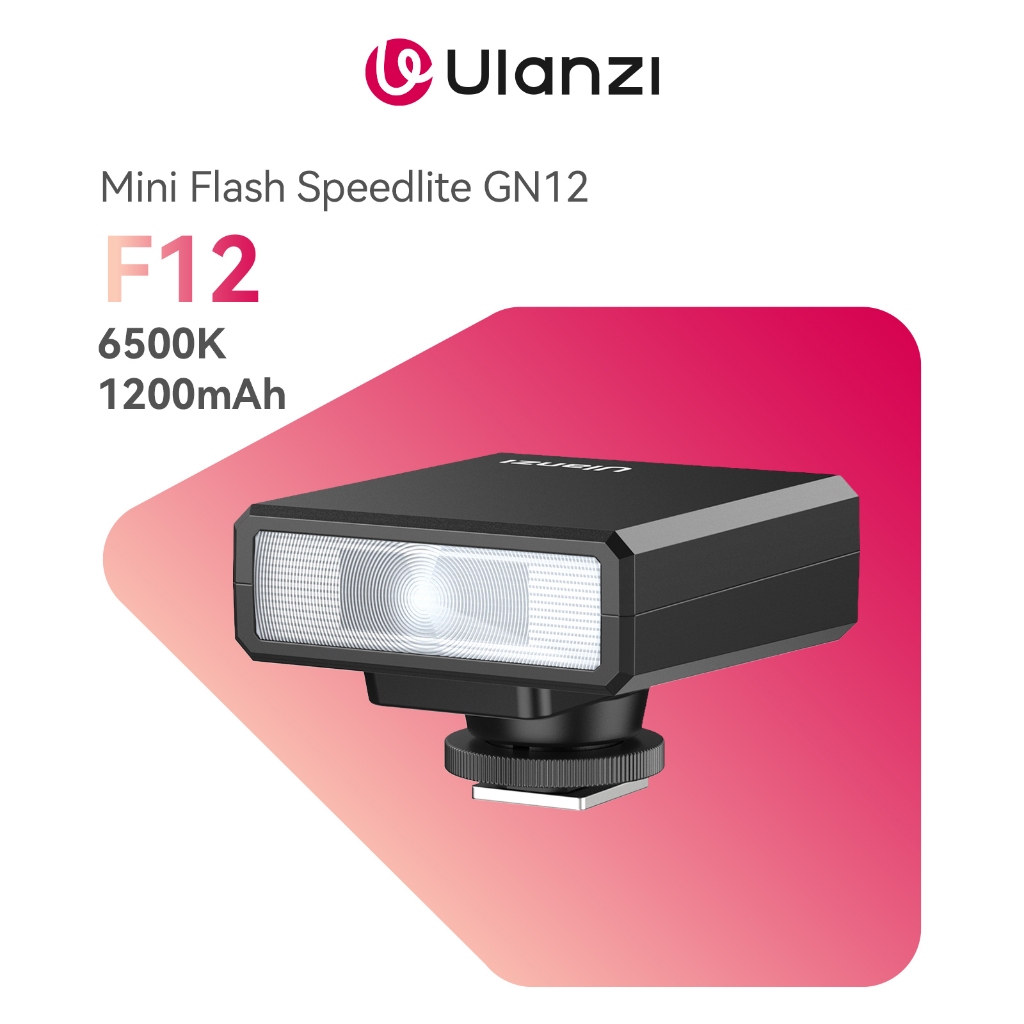 Ulanzi F12 Mini Flash Speedlite, Portátil e Recarregável, Iluminação Profissional Câmeras Canon, Nikon, Sony Etc.