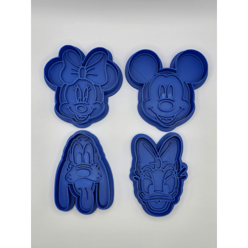 Kit Cortadores de Biscoito Personagens – Minnie, Mickey, Pluto e Margarida | Molde para Pasta Americana e Cookies