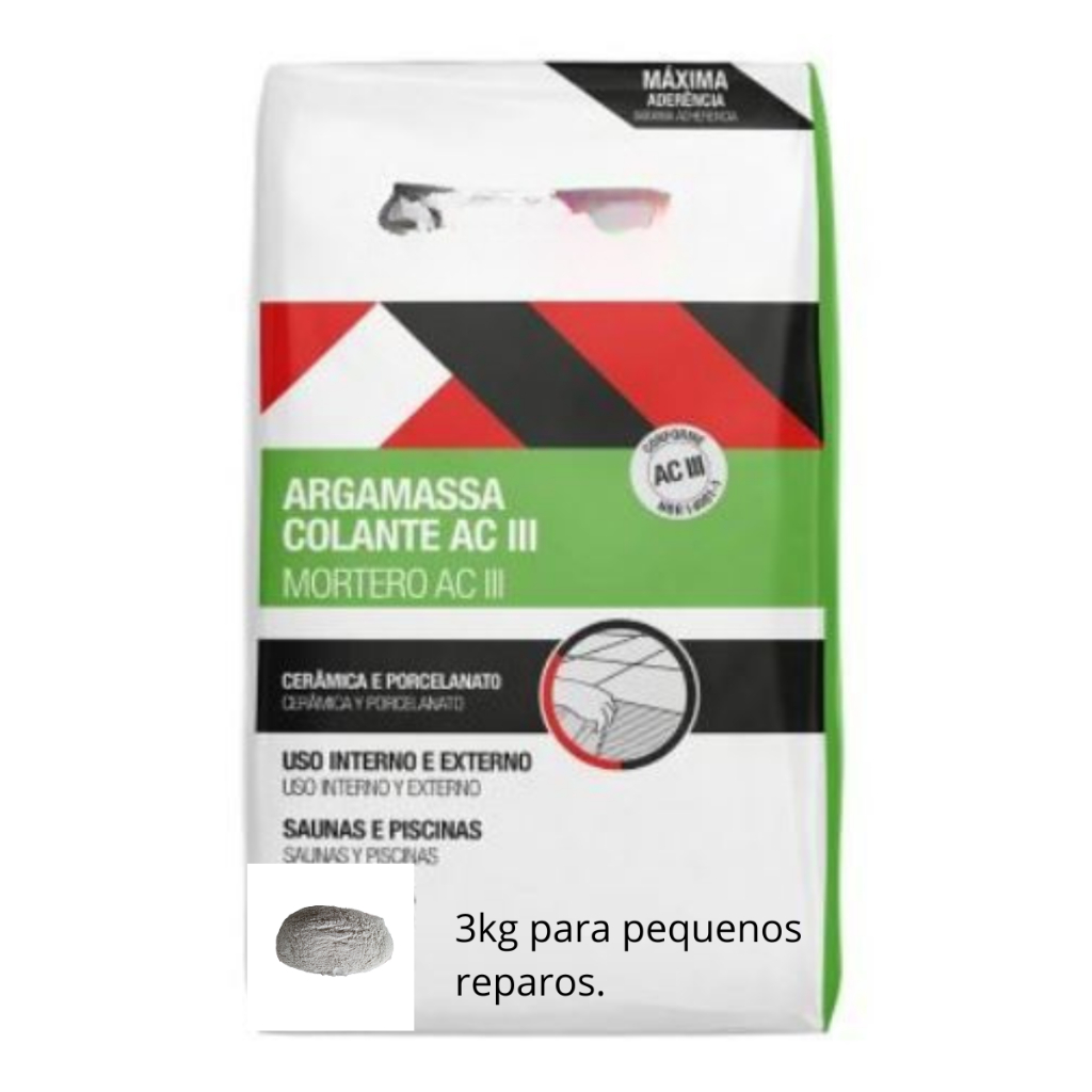 3kg Argamassa branca toppex tipo III para pequenos reparos (Atençao para o peso oferecido)