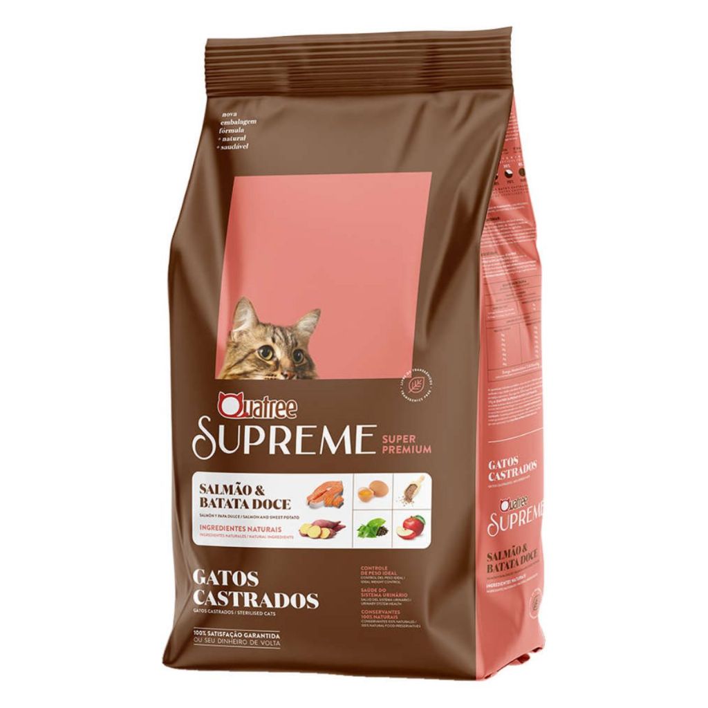 Ração Quatree Supreme Gatos Castrados Salmão e Batata 10kg