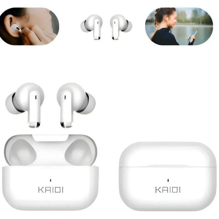 Fone De Ouvido Sem Fio Bluetooth Kaidi TWS KD-780 Cores Branco Preto