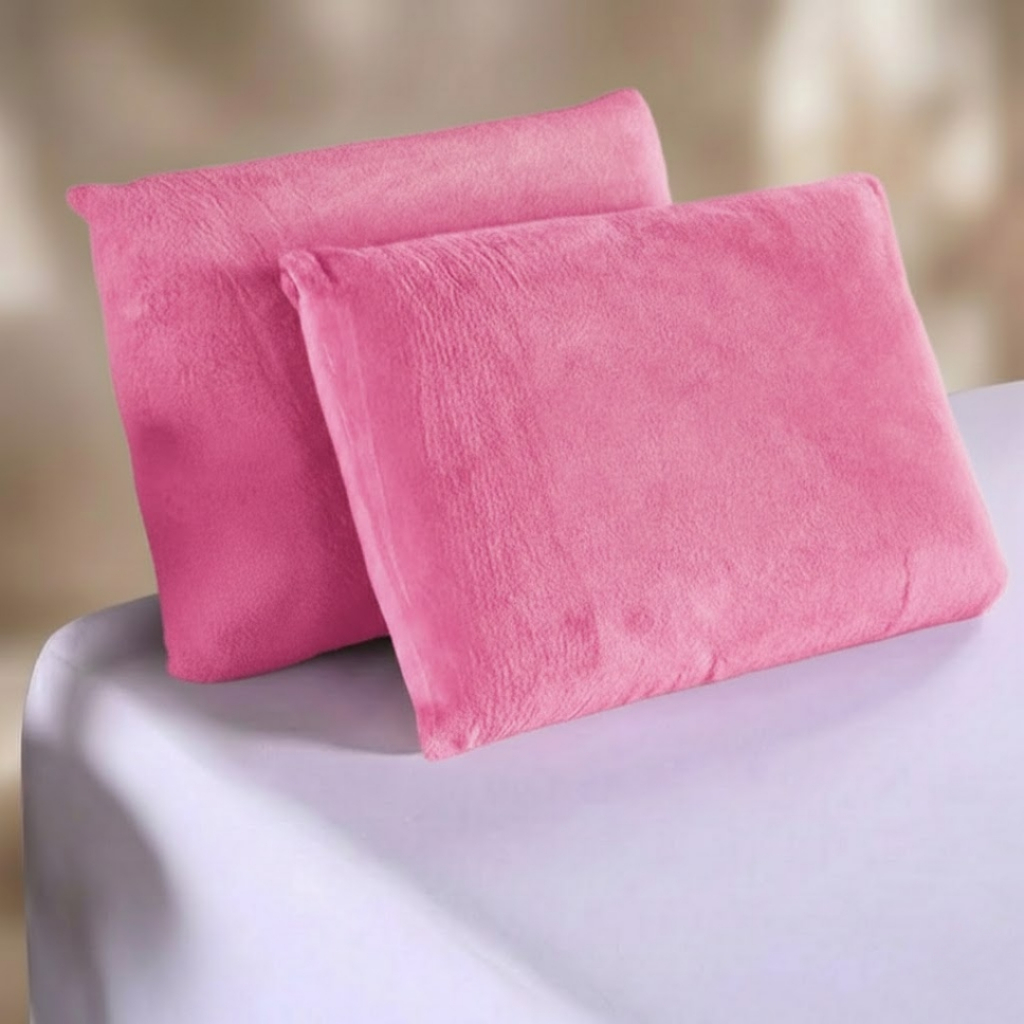 Par de Fronhas Plush p/ Travesseiros - 50x70cm c/ Envelope - Toque Macio e Aveludado - Antialérgico em Oferta na Shopee