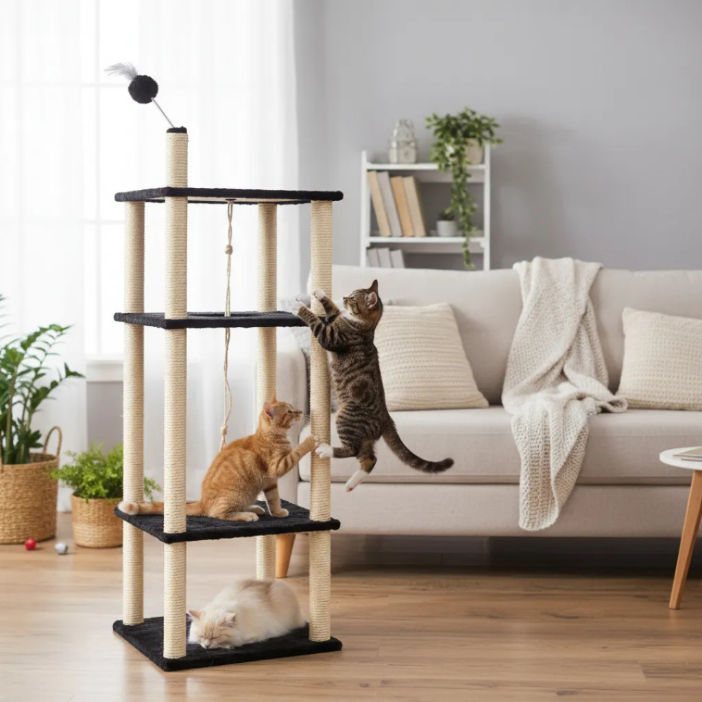 Arranhador Gato Torre 4 Andares Gigante em Oferta na Shopee