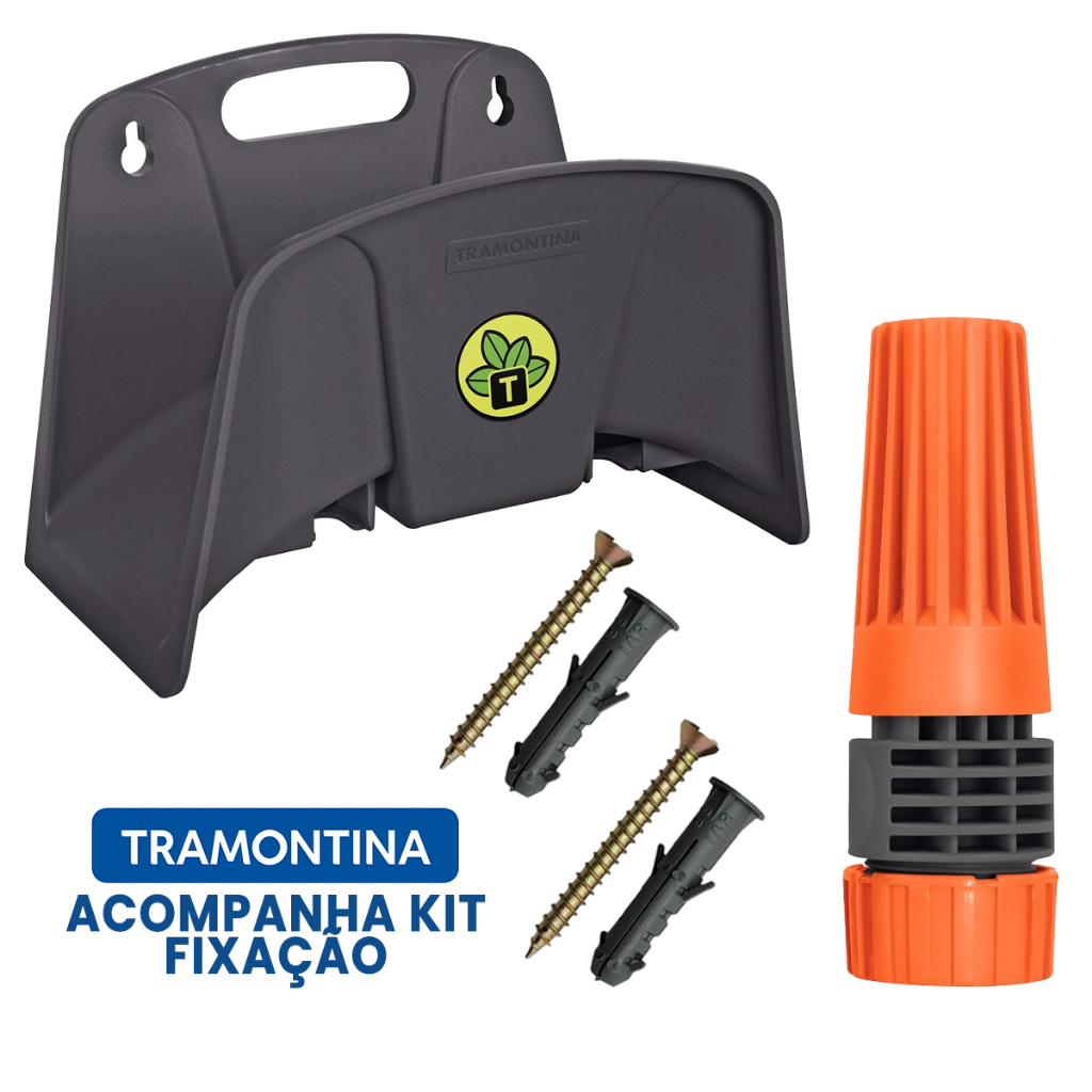Kit Suporte Fixo para Mangueira e Esguicho Rosqueado 1/2 20mm Tramontina em Oferta na Shopee