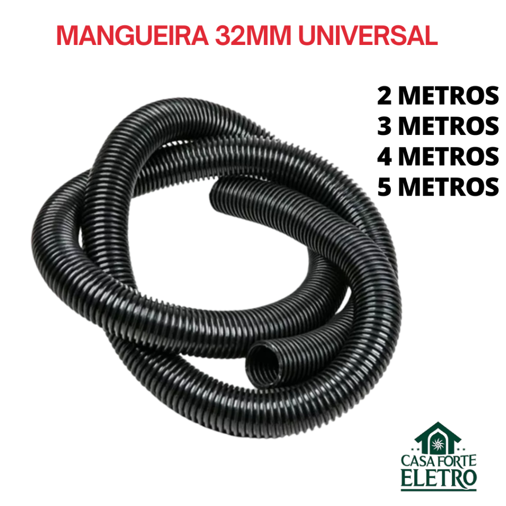 Mangueira Aspirador 2,3,4,5m 32mm Preta Compatível com aspiradores Electrolux …