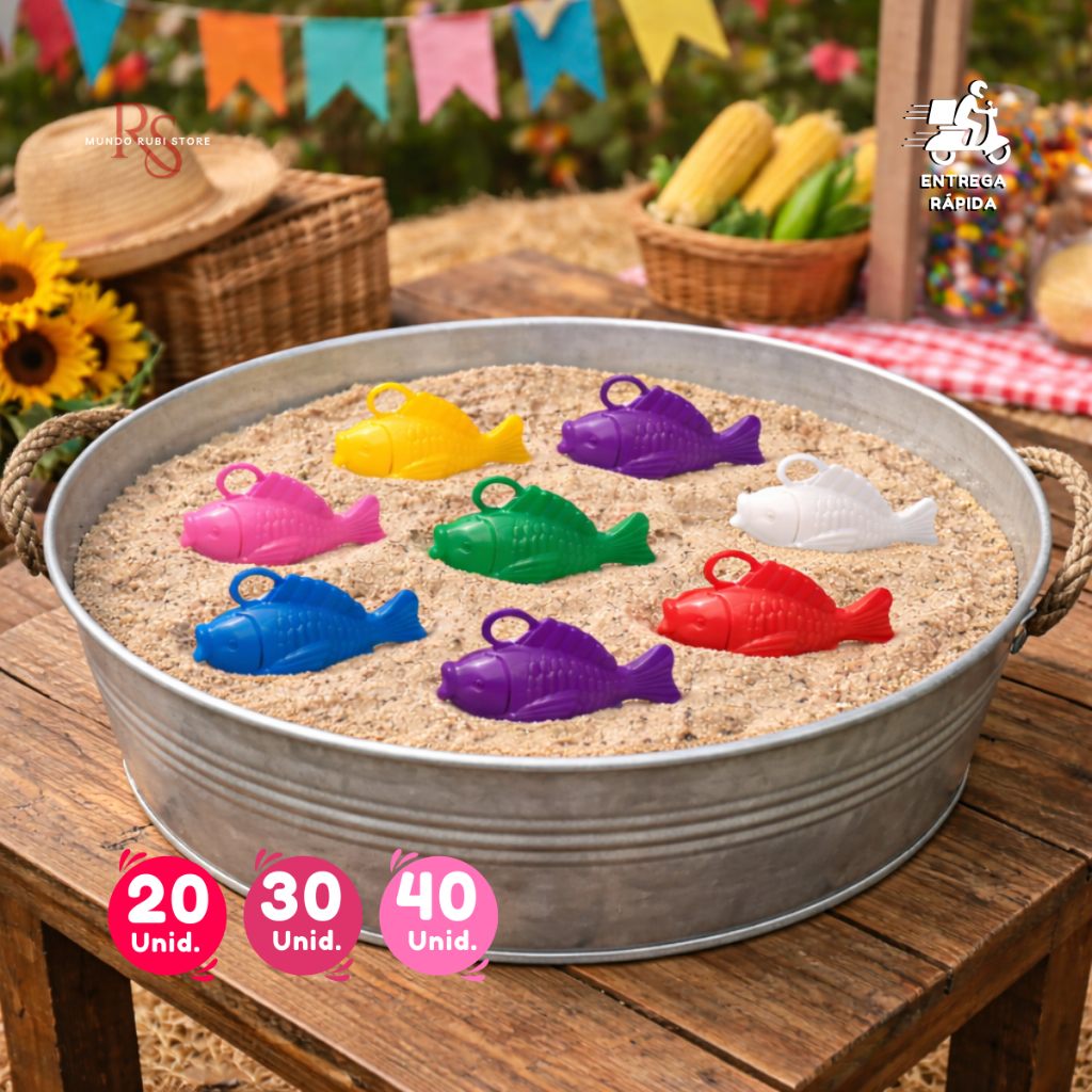 20-30-40 Peixinho Pescaria Infantil Festa Junina Arraiá Peixe Plástico Briquedo Festa Envio Imediato