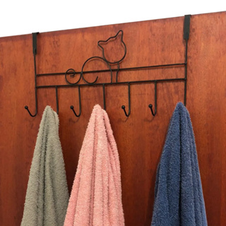 Cabide De Porta 7 Ganchos Reforçados Para Porta Pendurar Toalha Roupas Sem Furar Metal 40cm em Oferta na Shopee