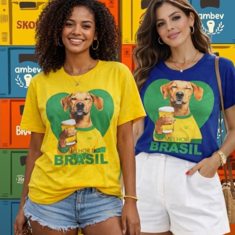 T-Shirt Brasil Copa do Mundo Camiseta Brasil Em Algodão Blusa Brasil