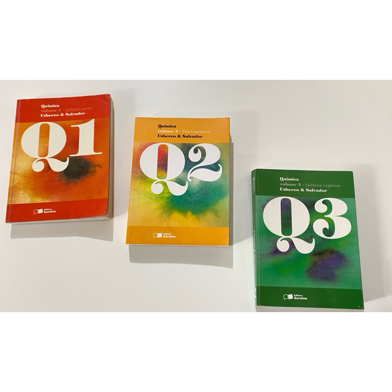 Kit Livros de Química – Usberco & Salvador (Volumes 1, 2 e 3) Livros Originais, S, em Bom Estado Geral.