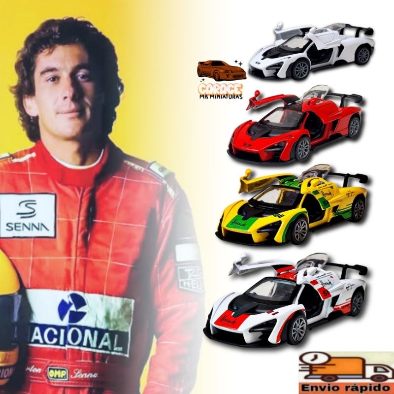 Miniatura de Ferro Mclaren Senna Metal Fricção Brinquedo Coleção Diecast