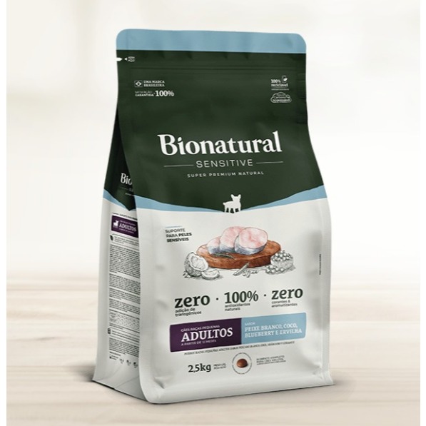 RAÇÃO BIONATURAL SENSITIVE 2,5KG PARA CAES ADULTOS RAÇAS PEQUENAS 2,5KG